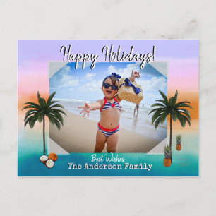 Vakantie Foto Briefkaart met tropische achtergrond