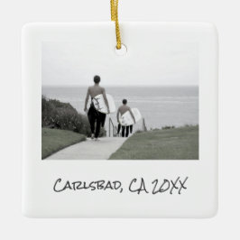 Vakantie Foto Locatie Jaar Surfen Herinneringen Keramisch Ornament