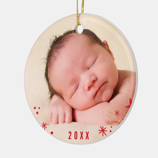 VAKANTIE FOTO ORNAMENT hand geletterd vrolijk rood (Links)