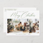 Vakantie Foto Post Card | Moderne kerst Briefkaart (Voorkant / Achterkant)