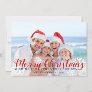Vakantie fotokaart - Strand Vrolijk Kerstfeest Feestdagenkaart