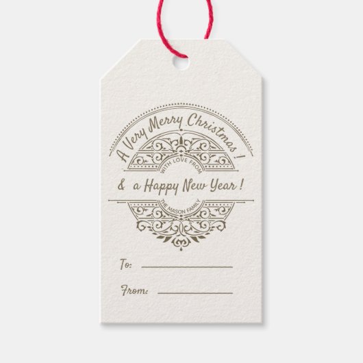 Vakantie  Frans Kerst naar Van Cadeaulabel (Voorkant)