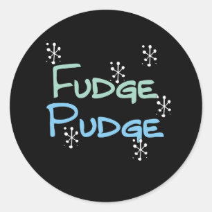 Vakantie Fudge Pudge Grappige Kerstmis Ronde Sticker