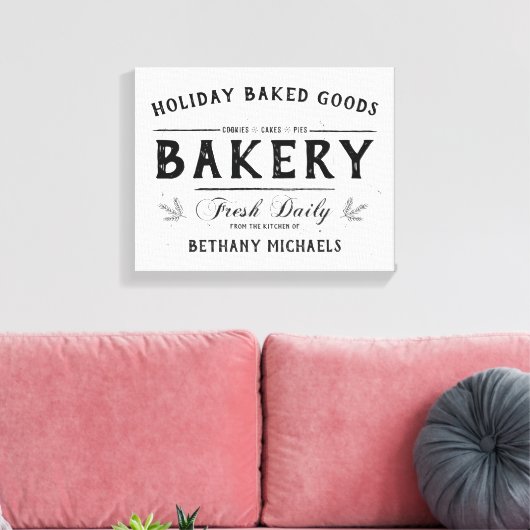 Vakantie Gebakken Goederen Boerderij Naam Canvas Afdruk (Insitu (Woonkamer))