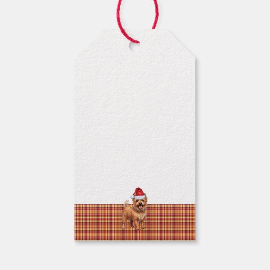 Vakantie geplakt Australische Terriër Hond Kerstmi Cadeaulabel (Achterkant)