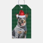 Vakantie gespeeld met een Blue Heeler Dog Kerstmis Cadeaulabel (Voorkant)