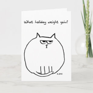 Vakantie Gewichtstoename - Boze Kat is nu Vette Ka Feestdagen Kaart