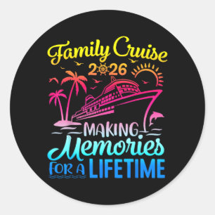 Vakantie Gezinscruise 2026 Herinneringen Maken voo Ronde Sticker
