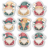 Vakantie Gnome Sticker Blad met Holly Accents (Voorkant)