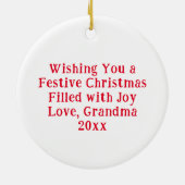 Vakantie Gnomes gepersonaliseerde kerst Keramisch Ornament (Achterkant)