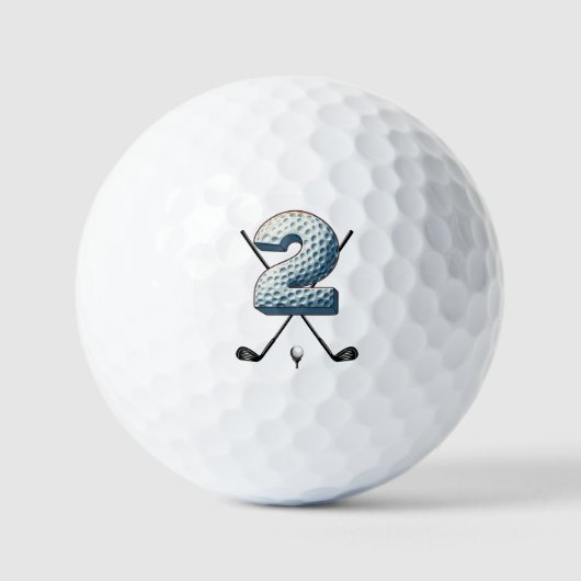 Vakantie golfballen Alpha-nummer Letter 2 (Voorkant)