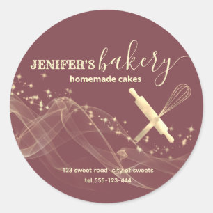 Vakantie gouden sparkle gebakken goederen bakkerij ronde sticker