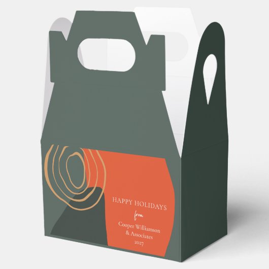 Vakantie Groen Abstract Aangepaste Bedrijfsnaam Bedankdoosjes (Geopend)