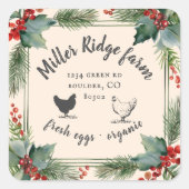 Vakantie groen eierdoosje vierkante sticker (Voorkant)