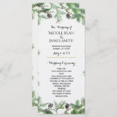 Vakantie Groen & Pine Cones Land Bruiloft Programm Programma (Voorkant / Achterkant)