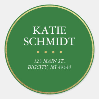 Vakantie groen retouradres etiket Faux gouden foli