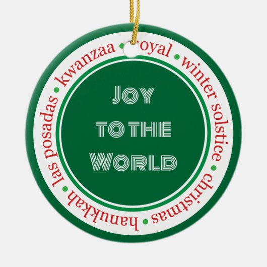 Vakantie Groen/Rood Ornament (Voorkant)