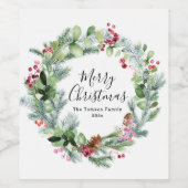 Vakantie groene krans wijn etiket (Enkel label)