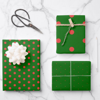 Vakantie Groene Rode Polka Dot Gift Wrapping Paper