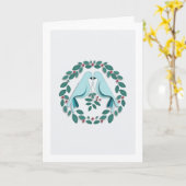 Vakantie Groet Kaart - Duiven (Gele Bloem)