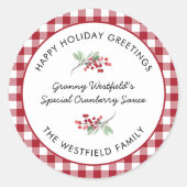 Vakantie Groeten Bourgondië Check Food Gift Ronde Sticker (Voorkant)