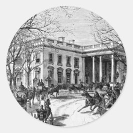 Vakantie groeten van het Witte Huis Kaarten Ronde Sticker