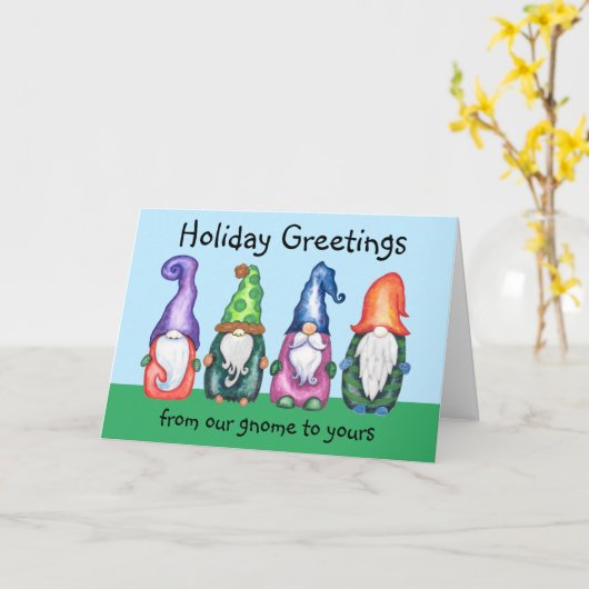 Vakantie Groeten van onze Gnome naar de Jouwe Kaart (Gele Bloem)