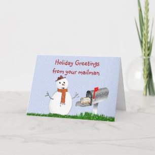 Vakantie Groeten van u postbode Kerstmis Feestdagen Kaart