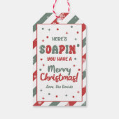 Vakantie Hand Zeep Vrolijk Kerstmis Cadeaulabel (Achterkant)