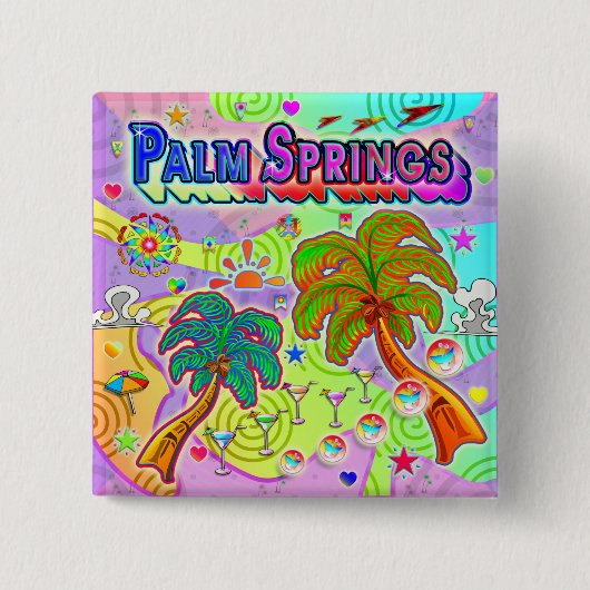 Vakantie handpalm Springs Target Button (Voorkant)