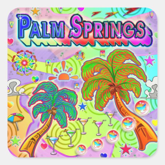 Vakantie handpalm Springs Target Sticker (Voorkant)