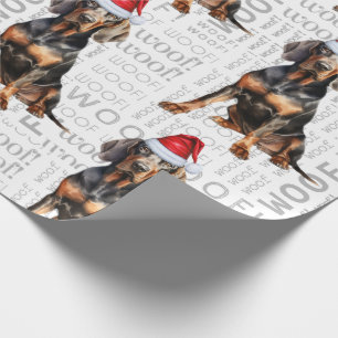 Vakantie Hondenliefhebber Black Tan Coonhound Kers Cadeaupapier