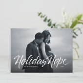 Vakantie Hoop modern script foto kerstkaart (Staand voorkant)