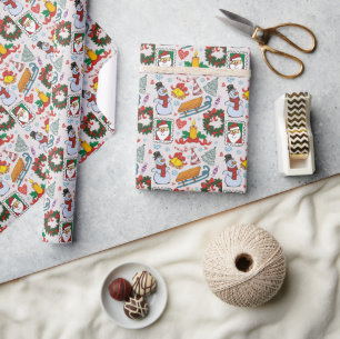 Vakantie Icons Santa Sleigh Feestelijke Kerstcadea Cadeaupapier