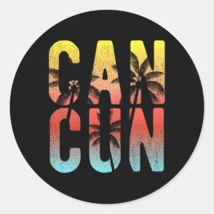 Vakantie in Cancun Ronde Sticker