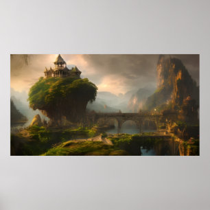 Vakantie in de zomer in een toevluchtsoord met een poster