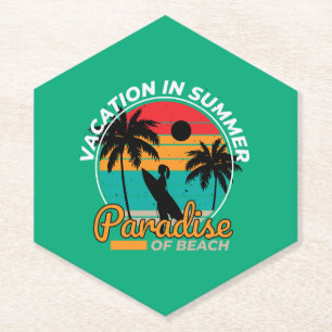 Vakantie in de zomer kartonnen onderzetters