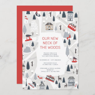 Vakantie in het kersthuis van de stad feestdagenkaart