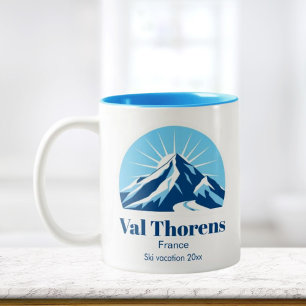 Vakantie in het skigebied Val Thorens France Tweekleurige Koffiemok