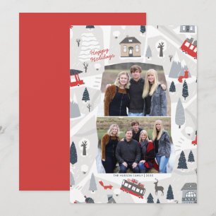 Vakantie in kerstmis 2-fotokaartje feestdagenkaart