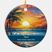 Vakantie in Maui Beach Keramisch Ornament (Achterkant)