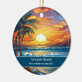Vakantie in Newport Beach Keramisch Ornament (Links)