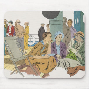 Vakantie in vintage stijl, passagiers cruiseschip muismat