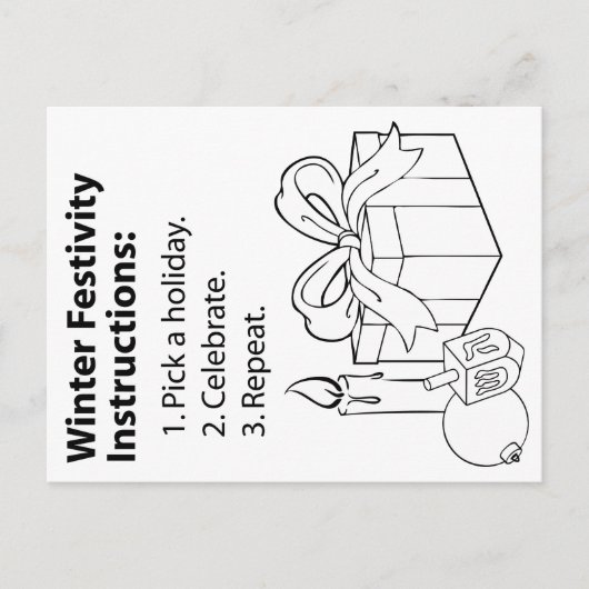 Vakantie-instructies Feestdagenkaart (Voorkant)