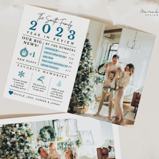 Vakantie jaar in Review Infographic Christmas Kaar Feestdagenkaart