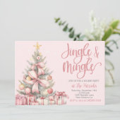 Vakantie Jingle & Mingle Party uitnodiging (Staand voorkant)