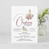 VAKANTIE KAARS KERSTFEEST KAART (Staand voorkant)