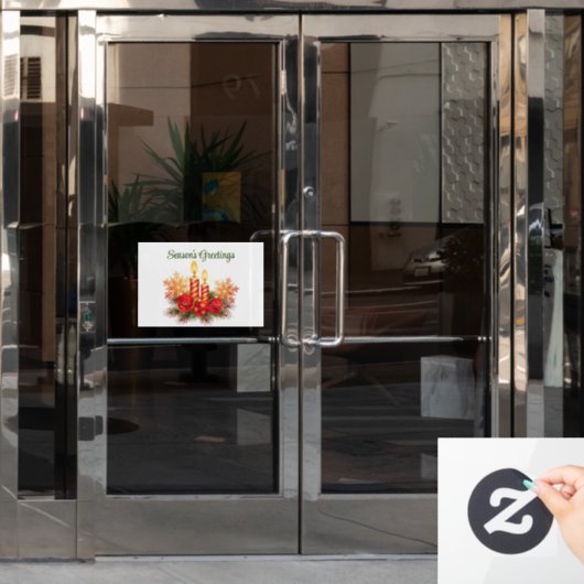 Vakantie kaarsen Venster Cling Raamsticker (Kantoordeur)