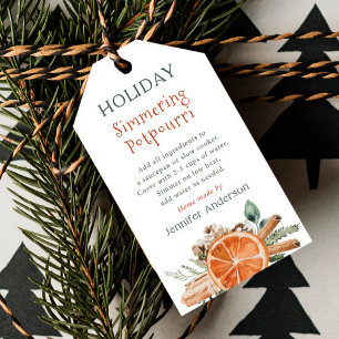 Vakantie kachel Simmering Potpourri Gift Label Cadeaulabel