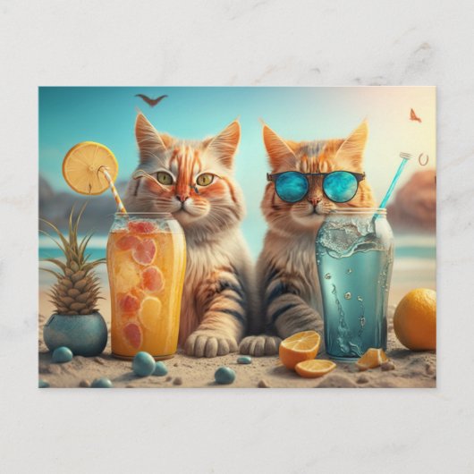 Vakantie Katten Briefkaart (Voorkant)